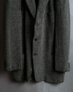 "GIORGIO ARMANI" Greige mix checkered pattern tailored jacket