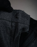 “CELINE” Post-2018 Glen check wool tailored trousers