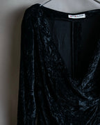 "Yves Saint Laurent Rive Gauche"
Draped neckline crushed velour dress