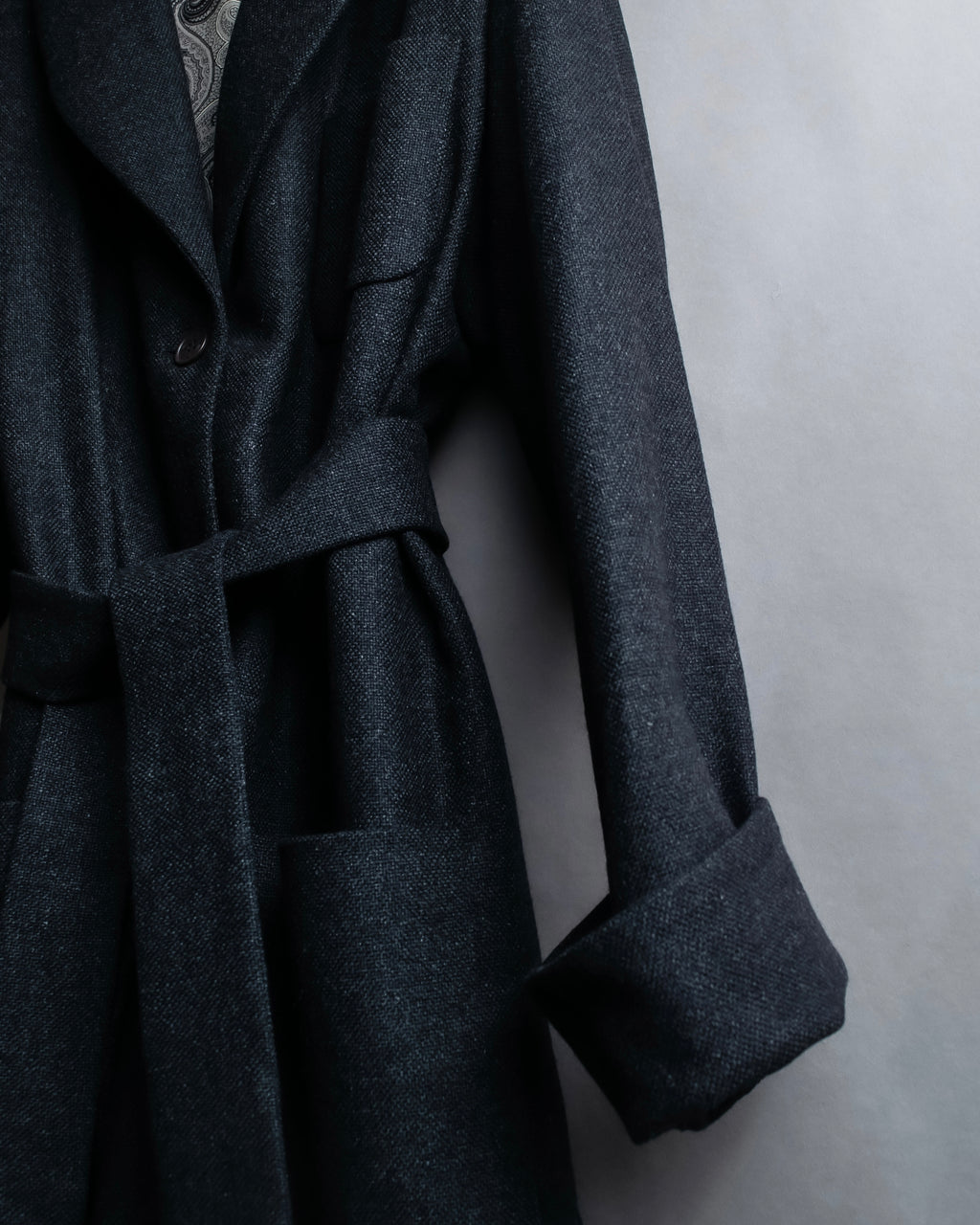 "ETRO" Shawl collar belted mid-length coat