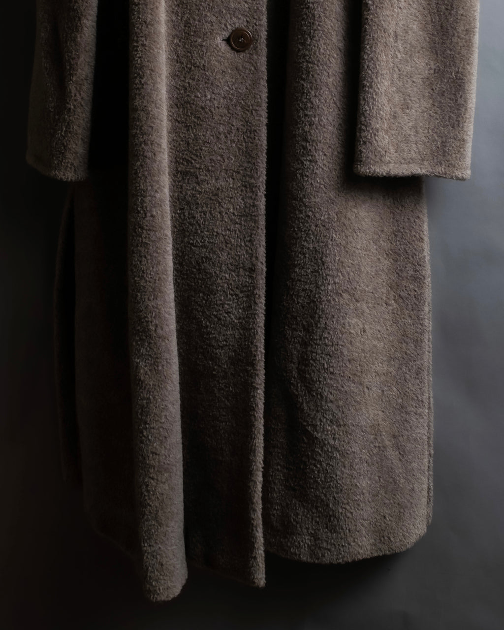 "Max Mara" Alpaca mix brown stand collar long coat