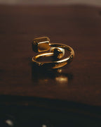 -SPECIAL- “Dior” 2024-2025 Petit CD asymmetrical crystal and faux pearl ring