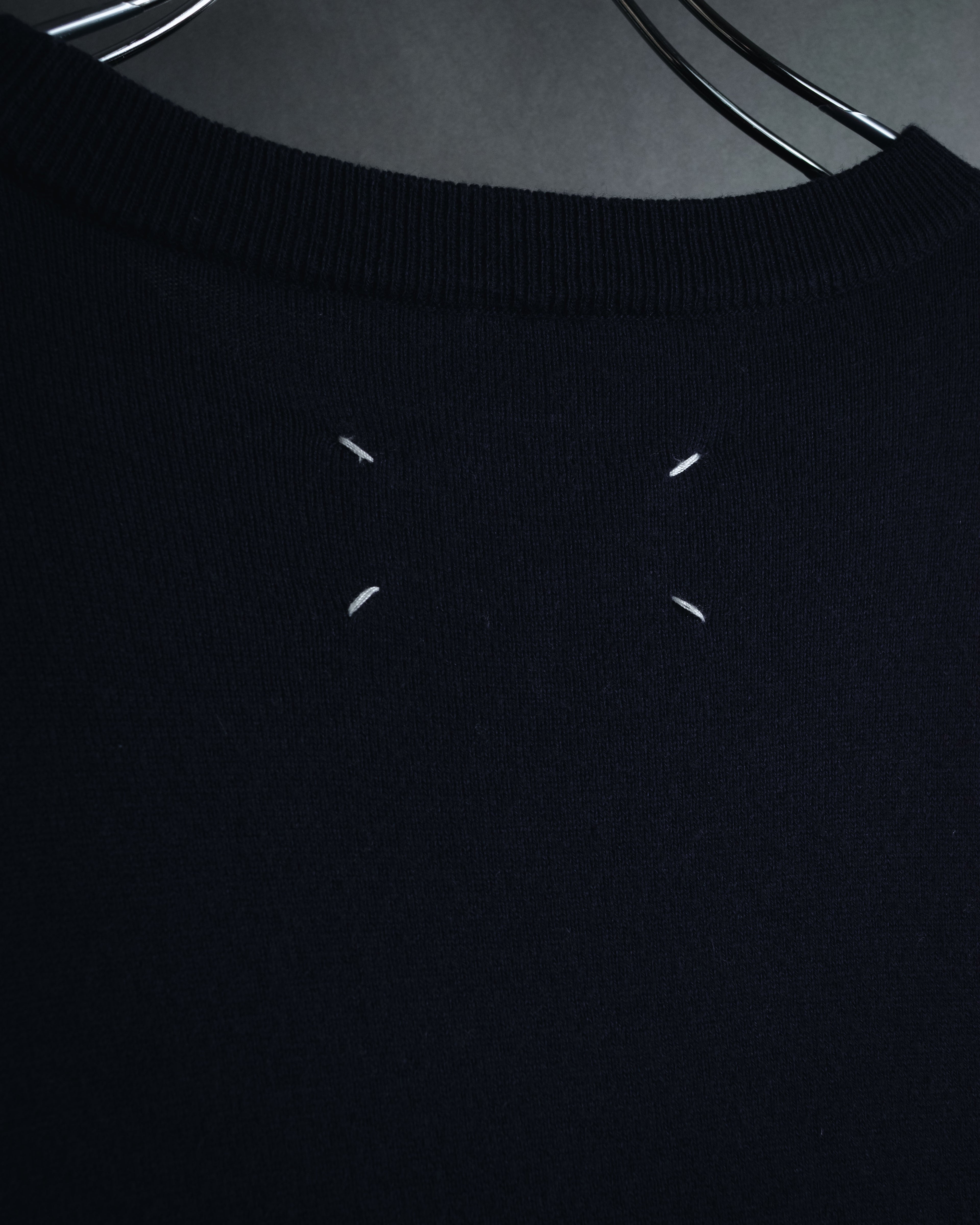 "Maison Margiela" Deconstructed arm-slit crewneck knit pullover