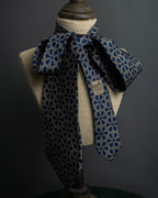 "HERMES" Saddlery anchor chain motif silk neck tie