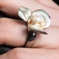 "CHANEL" Pearl center design camellia ring