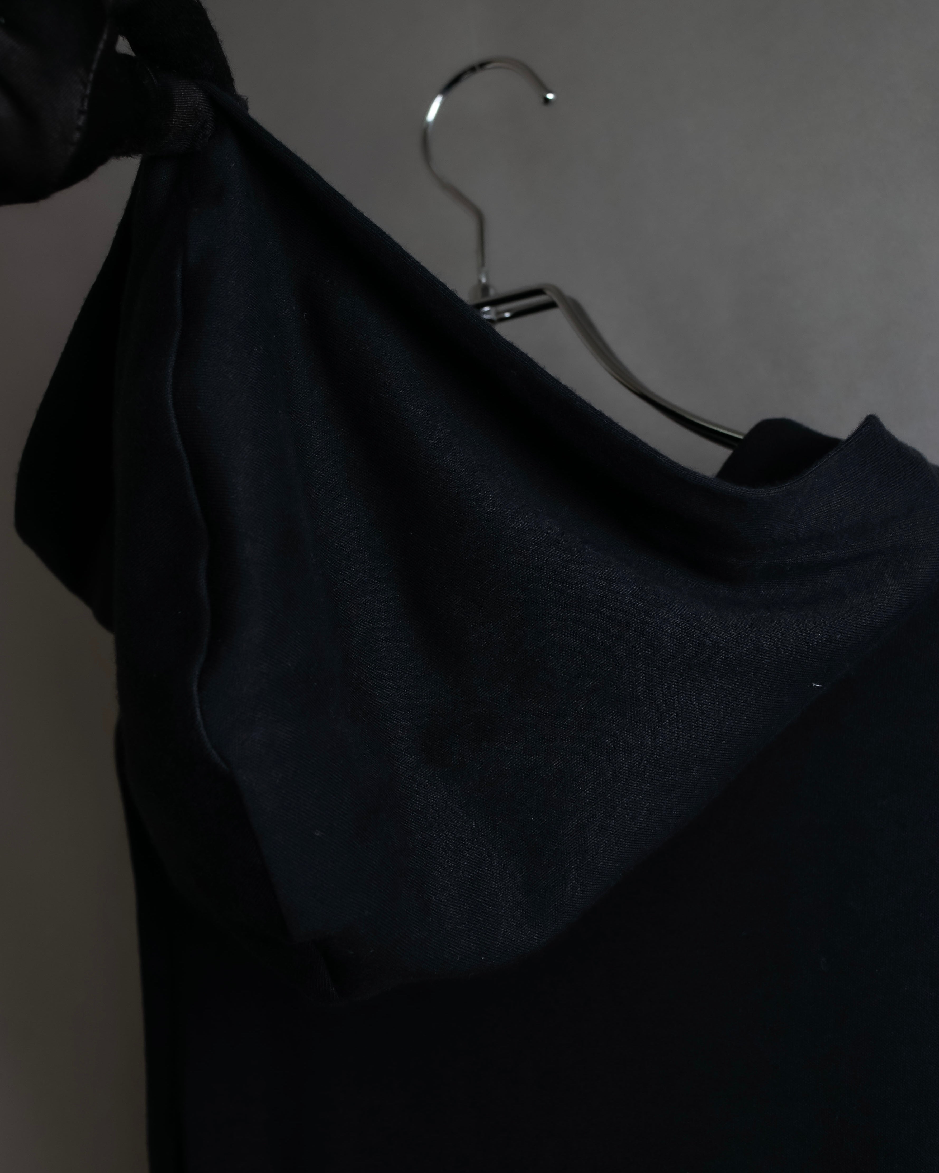 "Christian Dior" Satin ribbon waist detail hooded dress