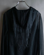 "sacai" Wig design sheer hooded pullover