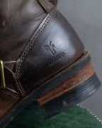 "COACH×FRYE" Brass buckle design shearling lined biker boots