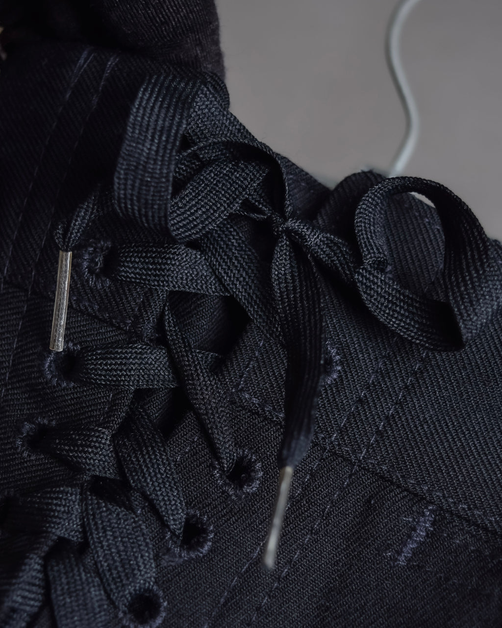 "US navy inspired lace back wide sailor pants"