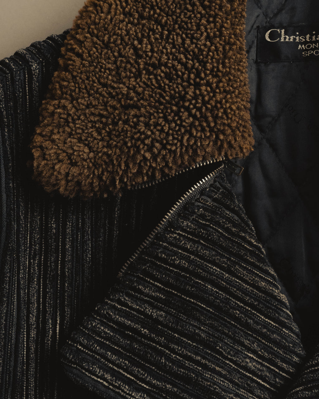 "Christian Dior" 80's-90's Classically tailored belted double-breasted coat