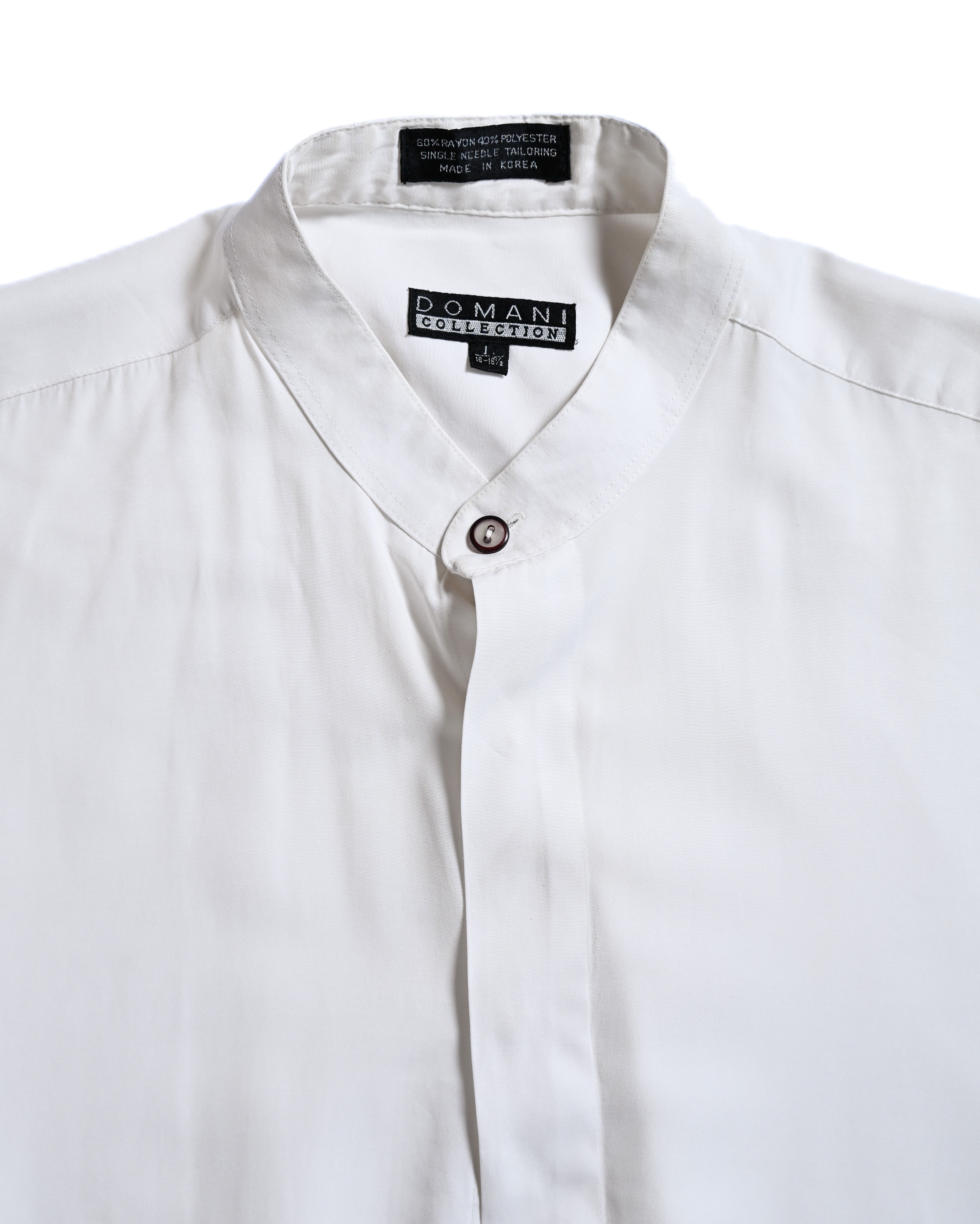 VINTAGE/ Band Collar Oversized Drape Shirt