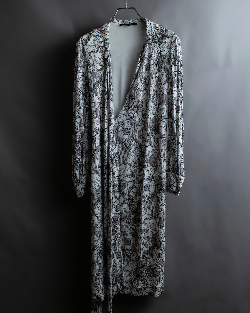 "GUCCI" Monotone floral print wrap dress