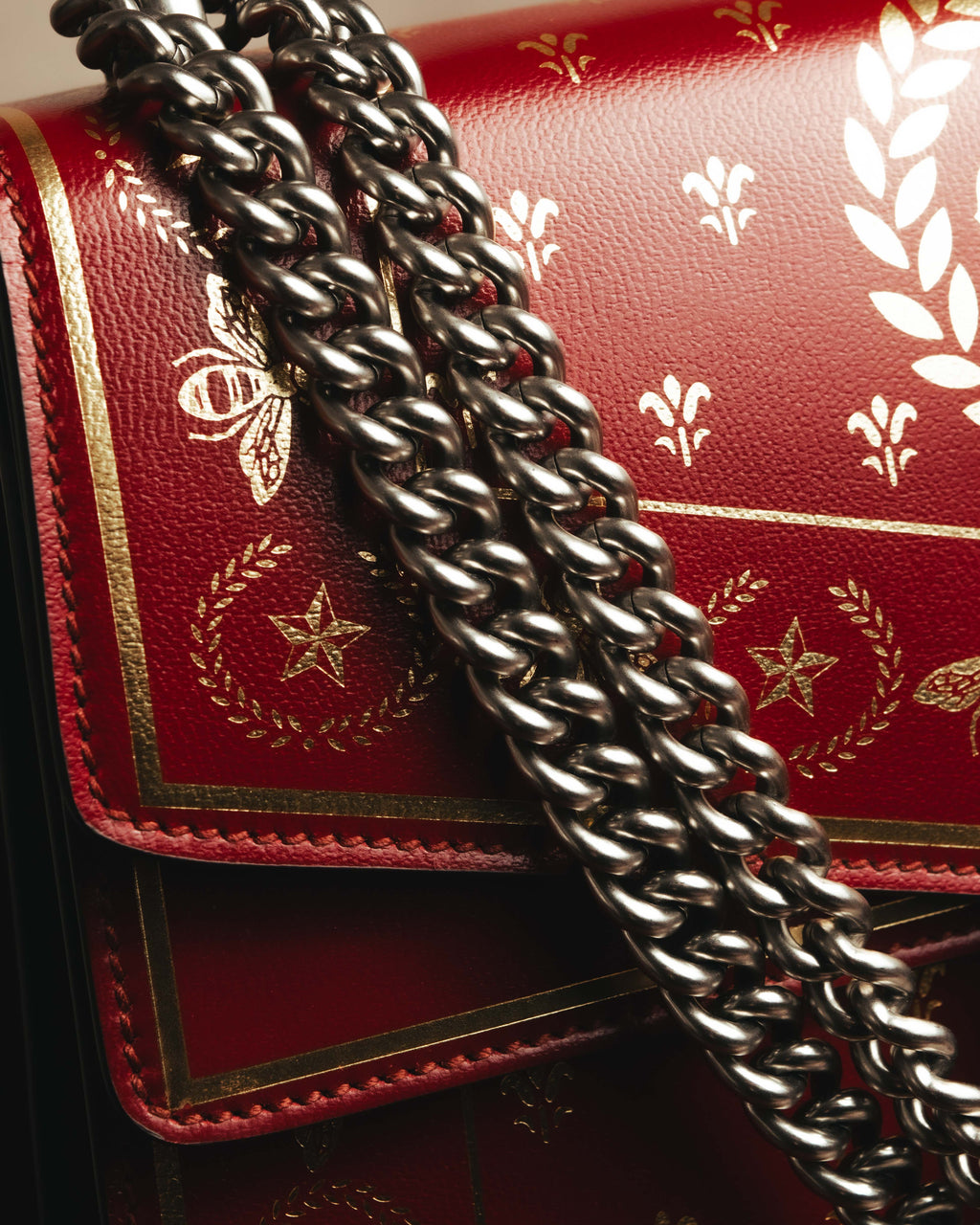 -SPECIAL- "GUCCI" 2010's-20's Collectible gucci garden embellished leather dionysus chain shoulder bag