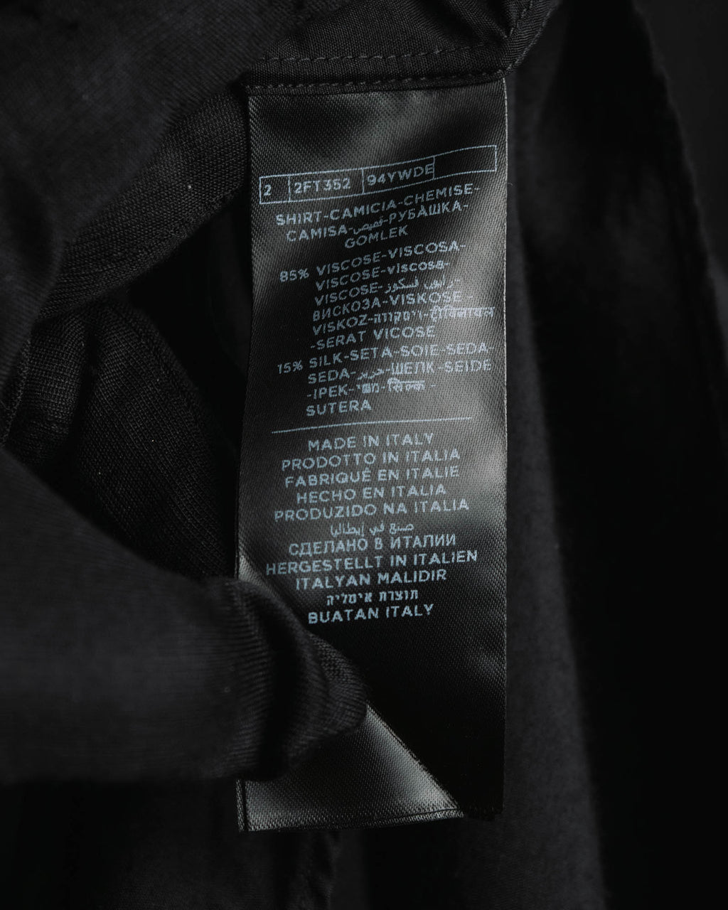 "TOM FORD" 2010's Fluid rayon silk classic collar black shirt