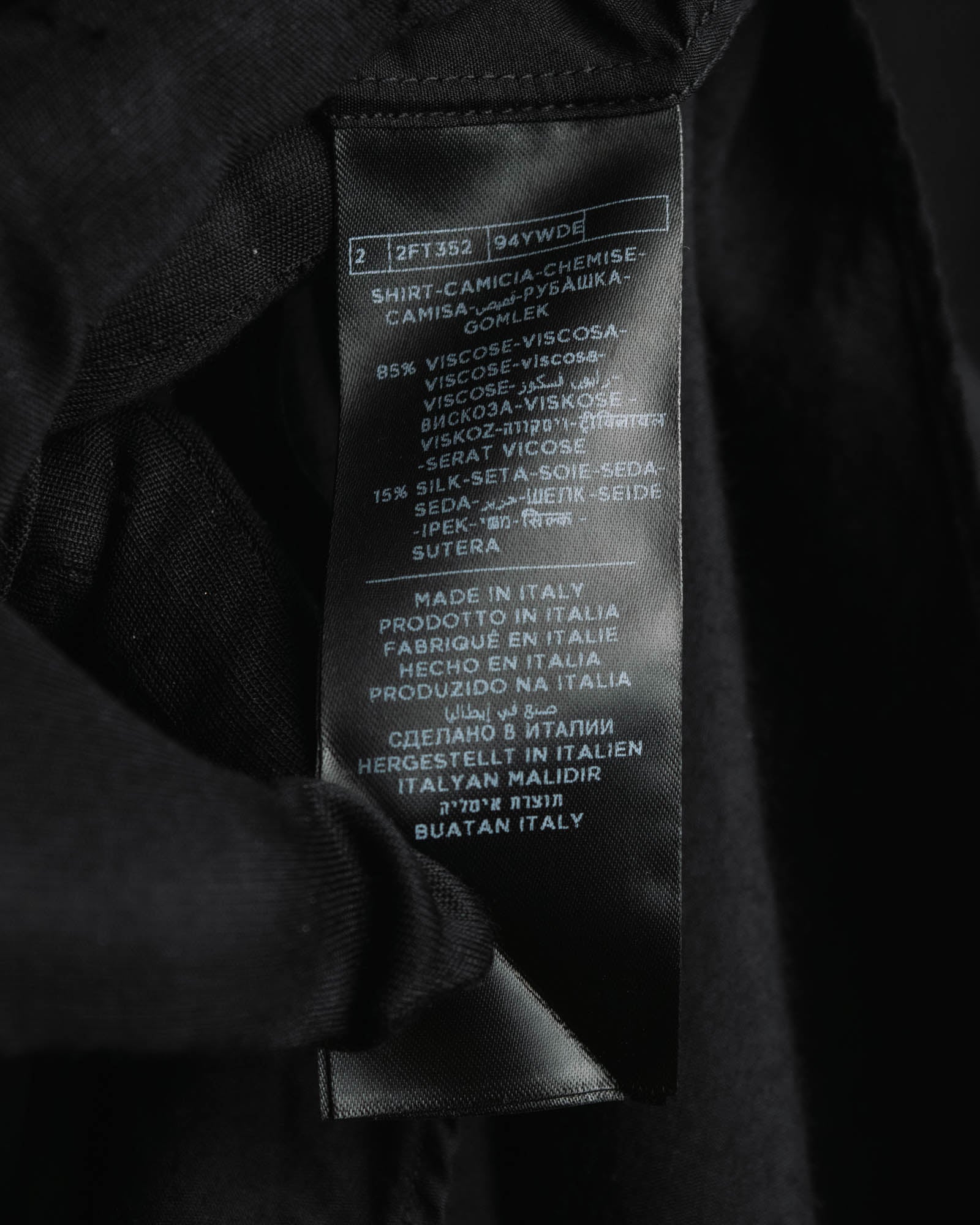 "TOM FORD" 2010's Fluid rayon silk classic collar black shirt