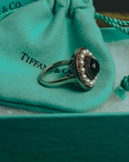 -SPECIAL- “Tiffany & Co.” 2000’s Pearl and black stone Ziegfeld cocktail ring