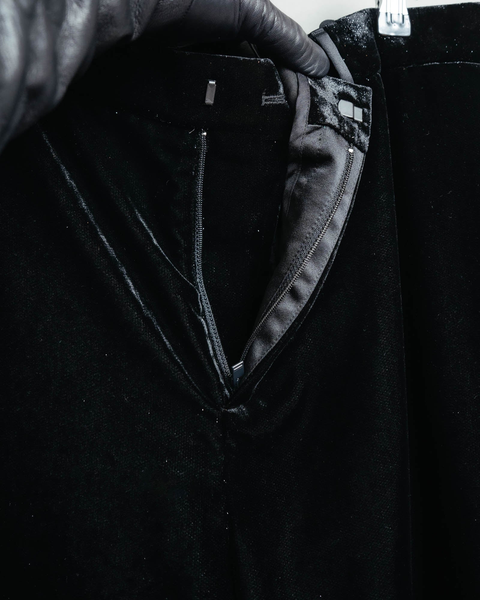 -SPECIAL- “SAINT LAURENT” 2016’s- lamé velvet tuxedo trousers