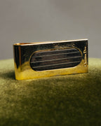 "Christian Dior" 70's-90's Gold tone striped inlay money clip