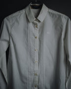 "BURBERRY LONDON" 2010-2014 pintuck tuxedo-front dress shirt