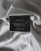 GIORGIO ARMANI/ Pure Cashmere Herringbone Oversized Tailored Jacket Gray