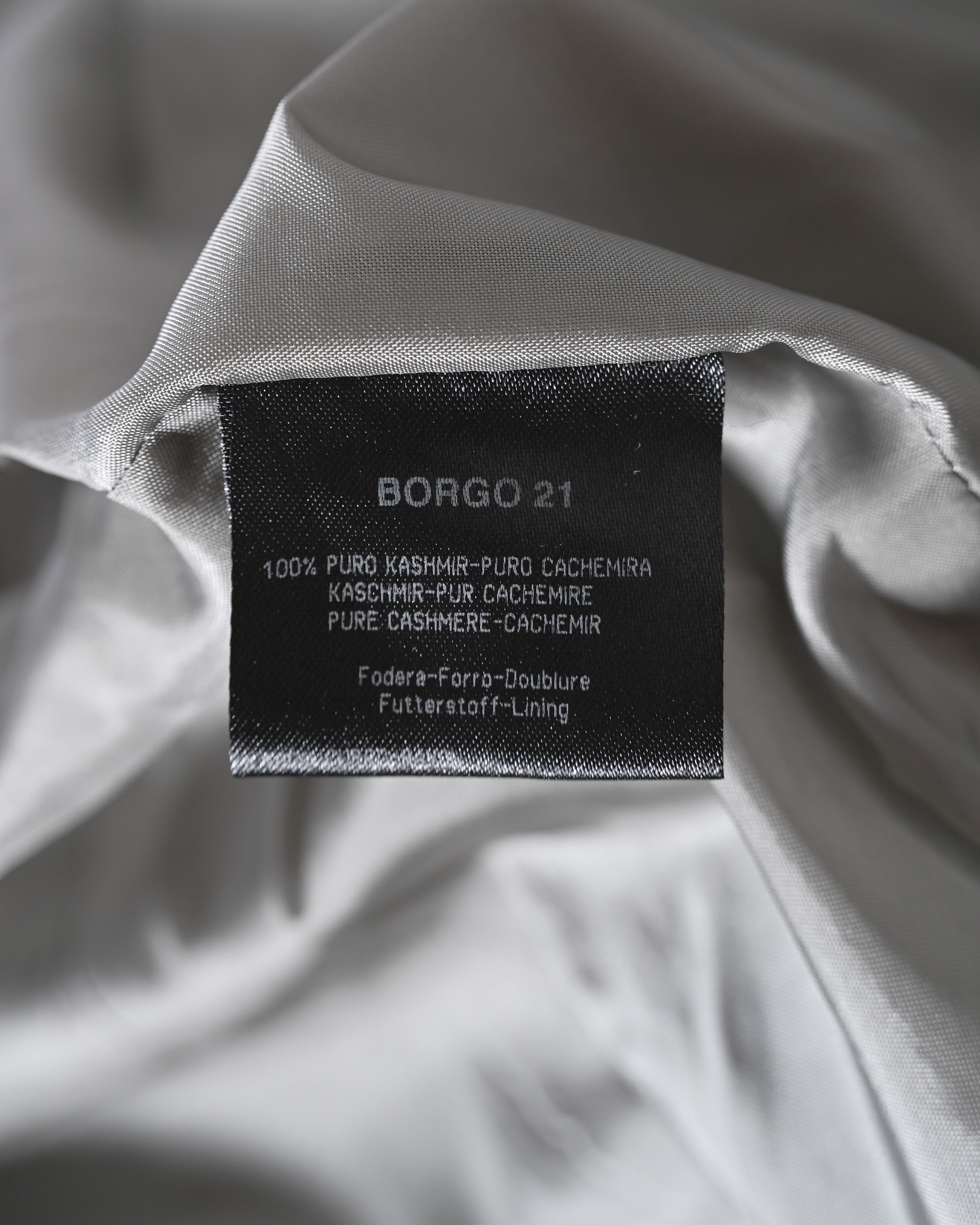 GIORGIO ARMANI/ Pure Cashmere Herringbone Oversized Tailored Jacket Gray