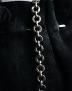 “Salvatore Ferragamo“ 90’s-00’s Suede gancini chain shoulder bag