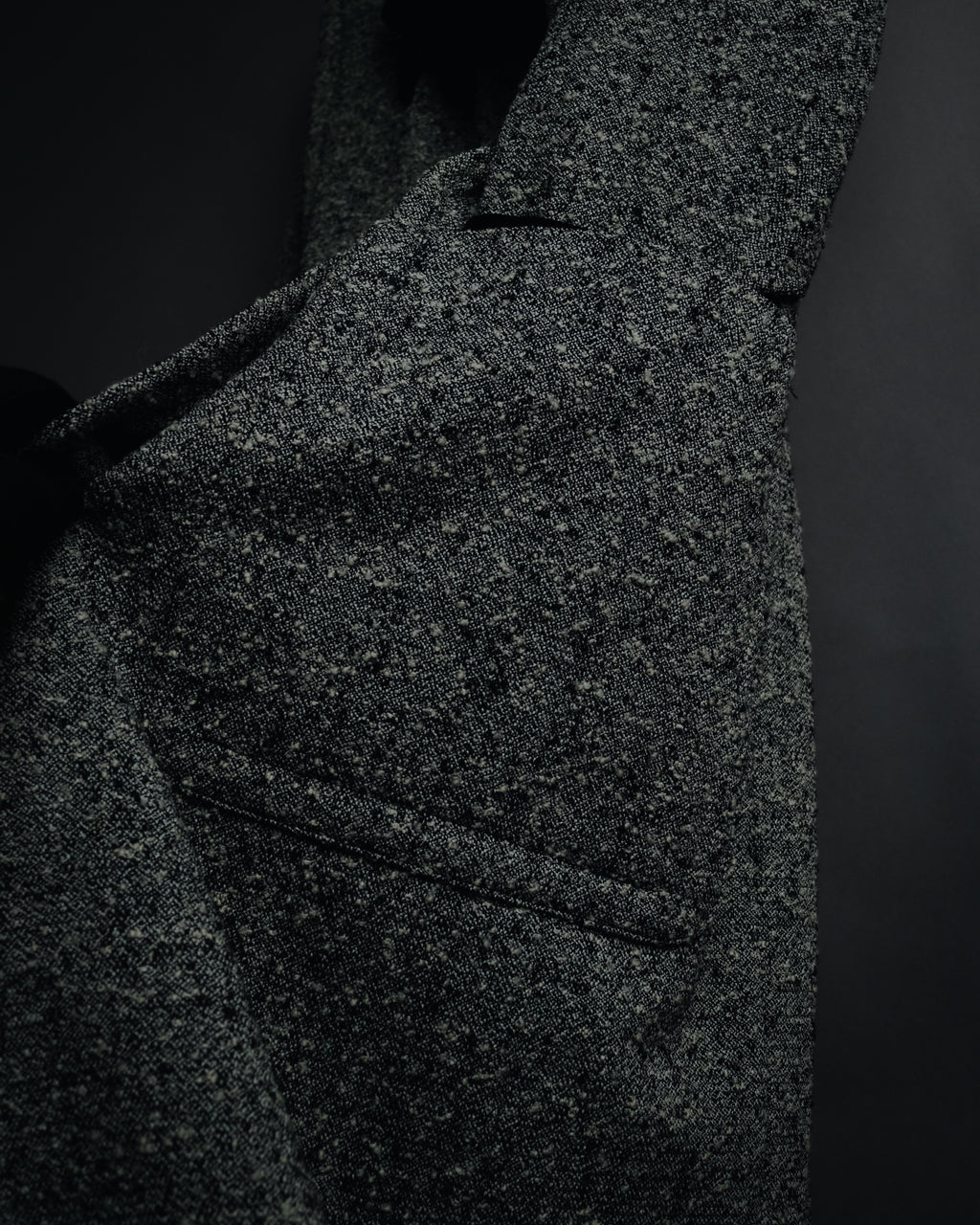 –SPECIAL– "CELINE" 70’s-80’s Classic tweed velvet-collar long coat