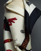 "Christian Dior" Parisian accessory motif silk scarf