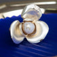 "CHANEL" Pearl center design camellia ring