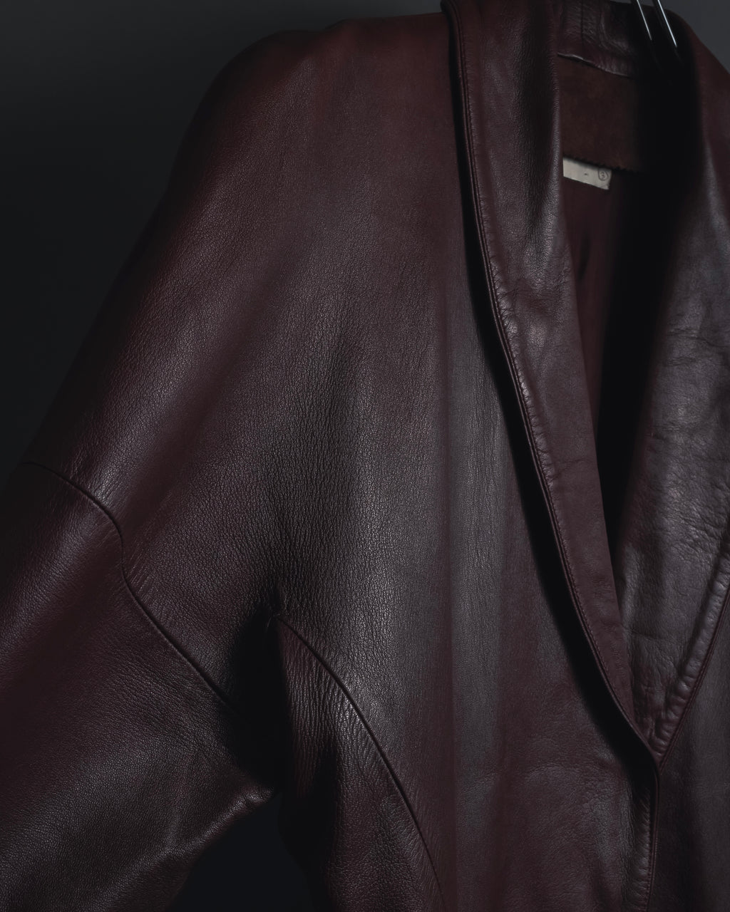 "LOEWE" 80’s-90’s nappa leather shawl-collar jacket