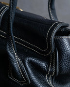 "CELINE" Gold buckle design large shoe bag shoulder bag