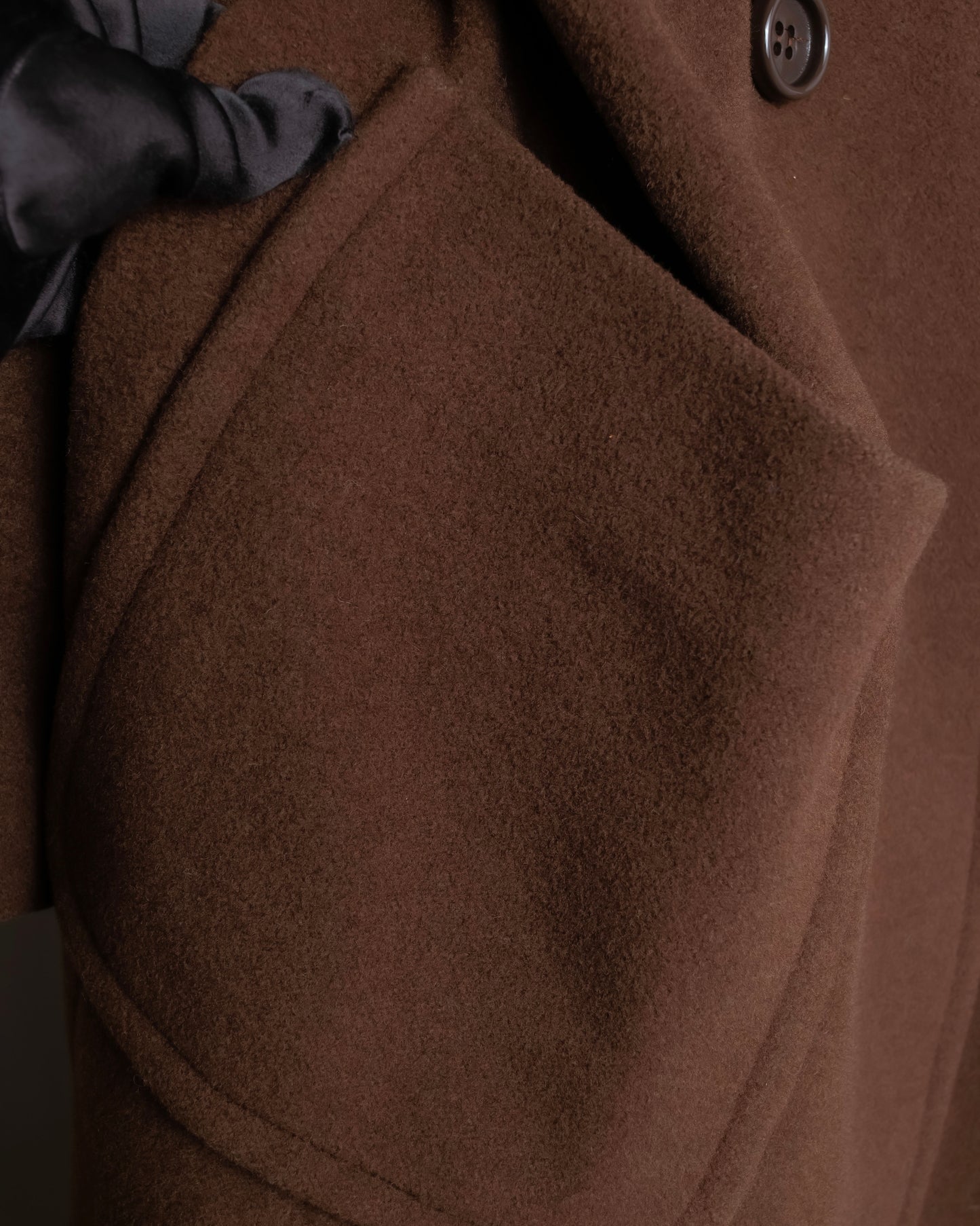 "STUDIO 0001 BY FERRE" Double breasted oversized wool blend chesterfield coat