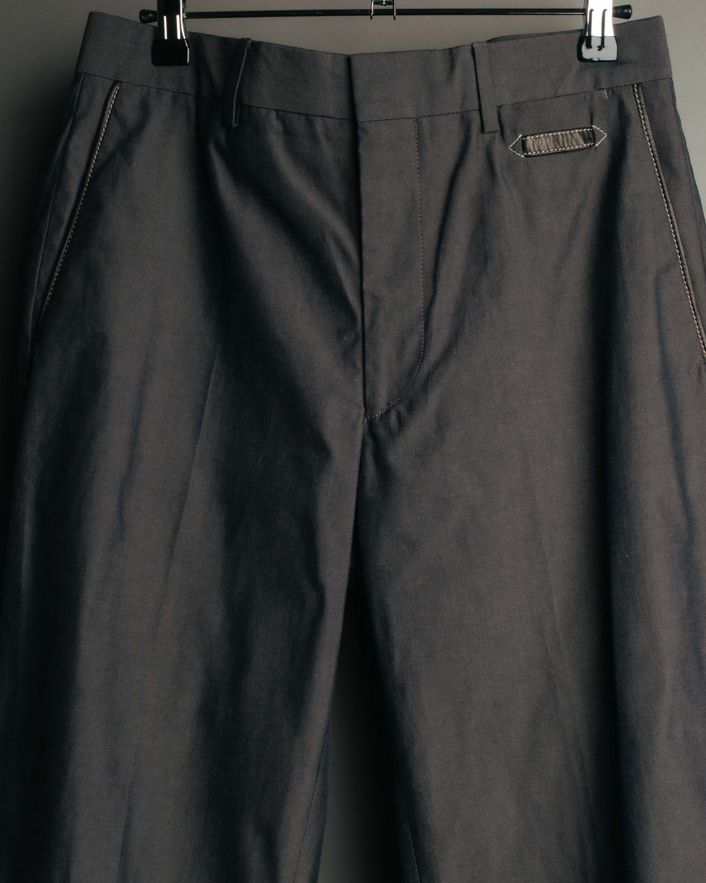 -SPECIAL- “HERMÈS” 1998-00’s Leather trimmed tailored trousers