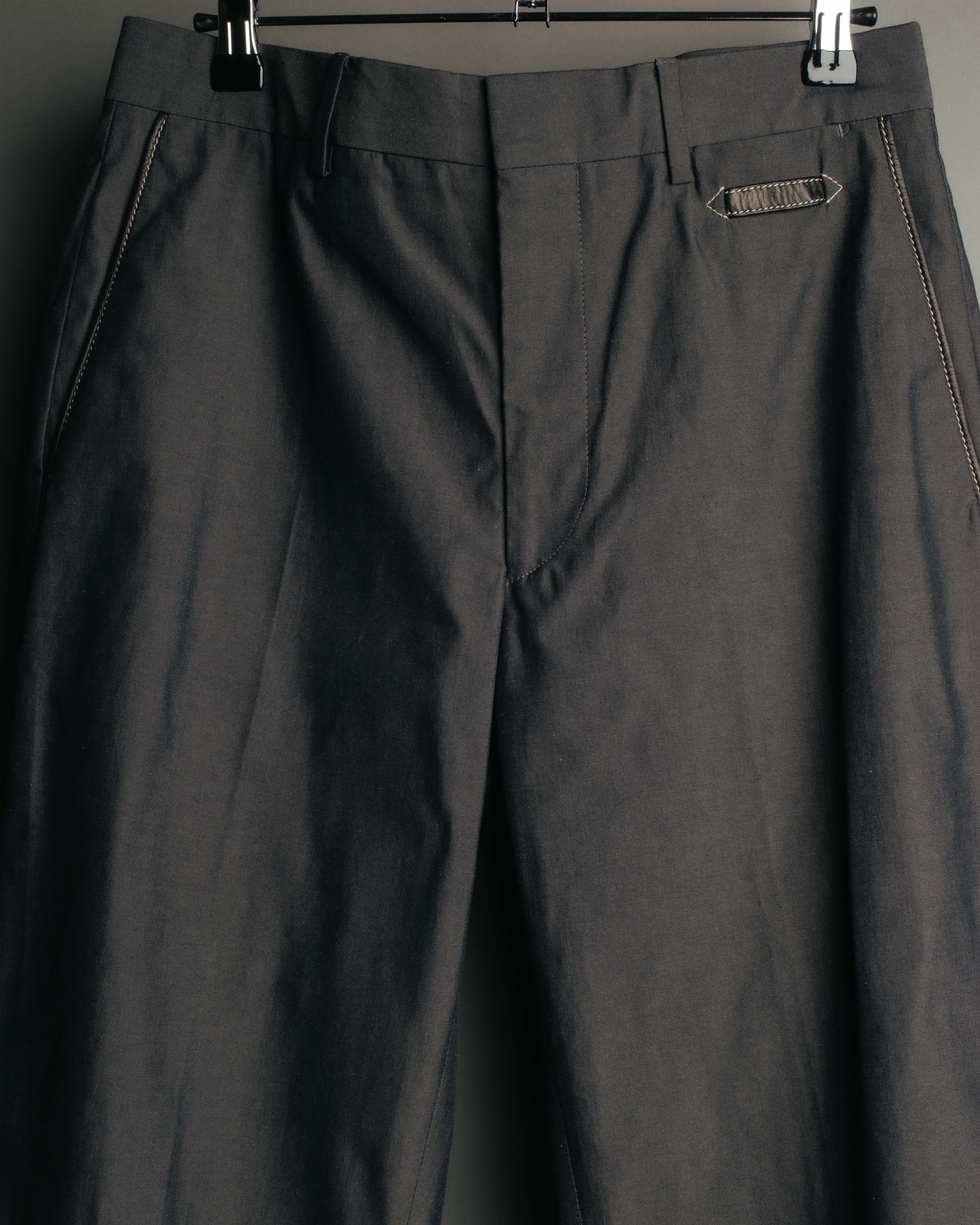 -SPECIAL- “HERMÈS” 1998-00’s Leather trimmed tailored trousers