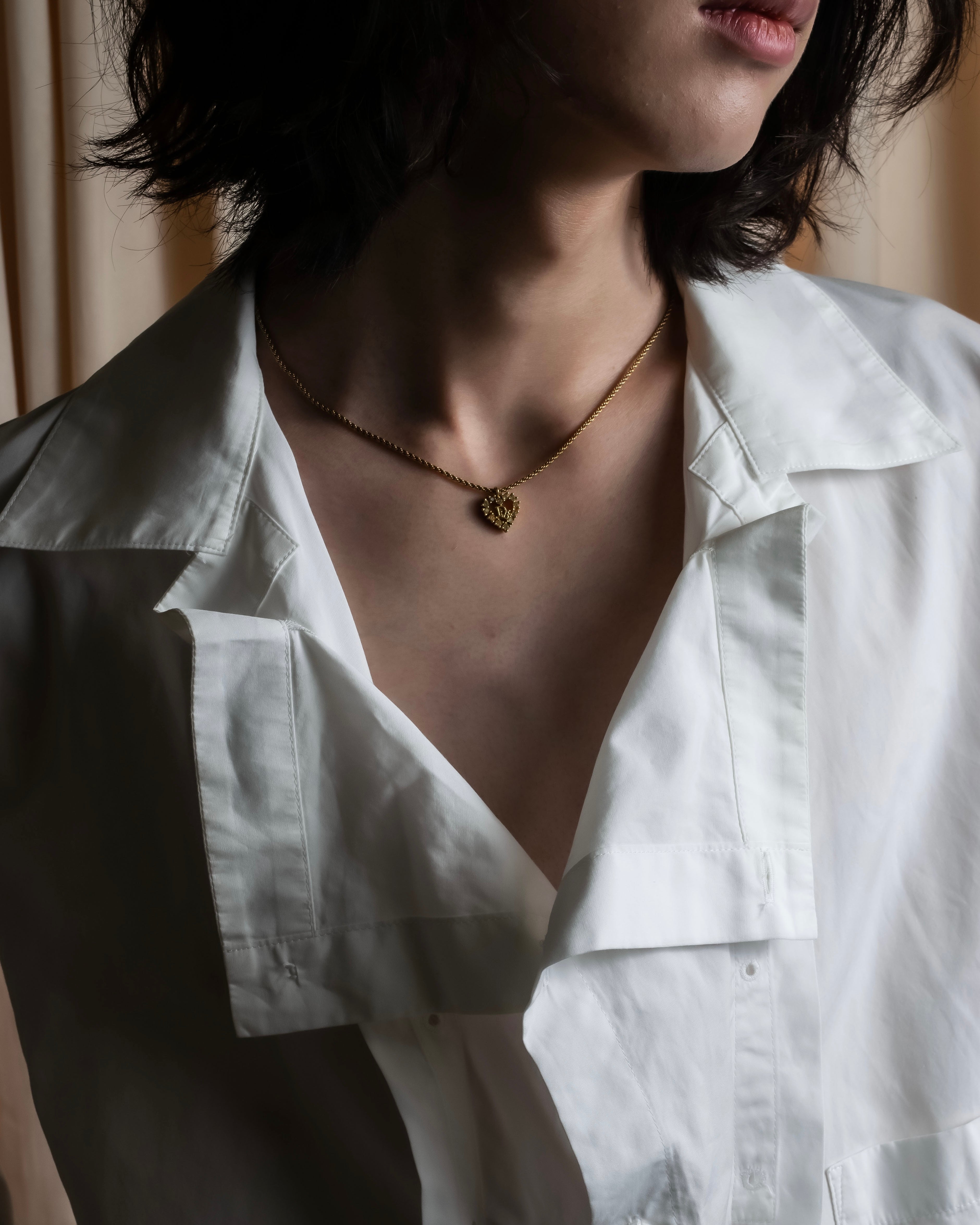 "YOHJI YAMAMOTO" 12SS Folded front panel cotton shirt