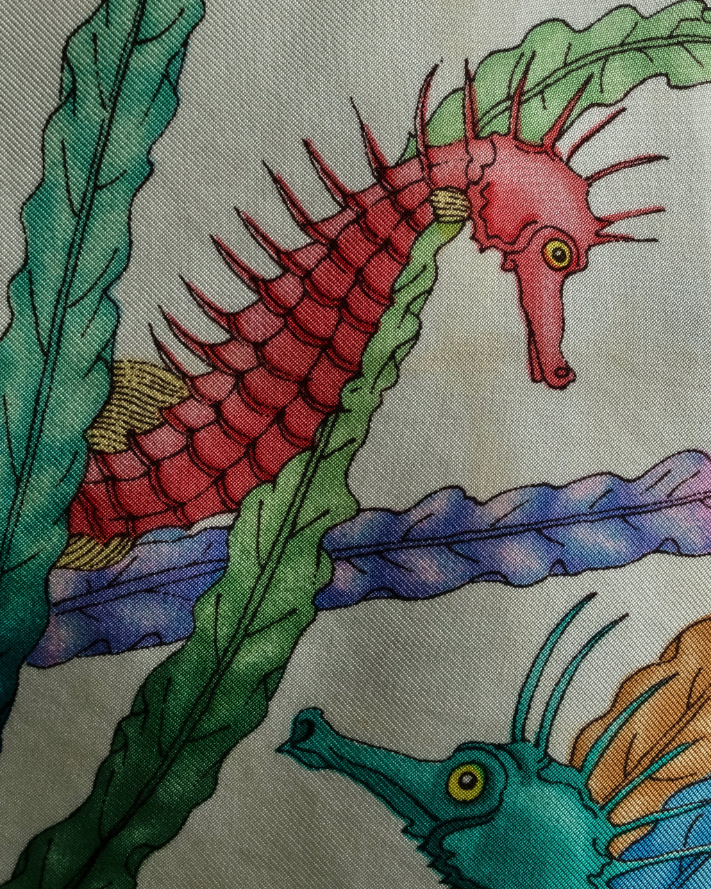 "GUCCI" Seascape motif silk scarf