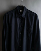 "Yohji Yamamoto COSTUME d’HOMME" Minimal detail cotton poplin black shirt