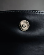 "GUCCI" 80’s-90’s crest-plaque leather shoulder bag