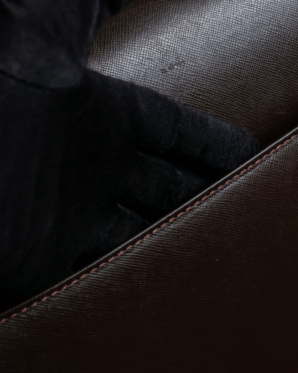 "BURBERRY" Metal belt design embossed PVC briefcase