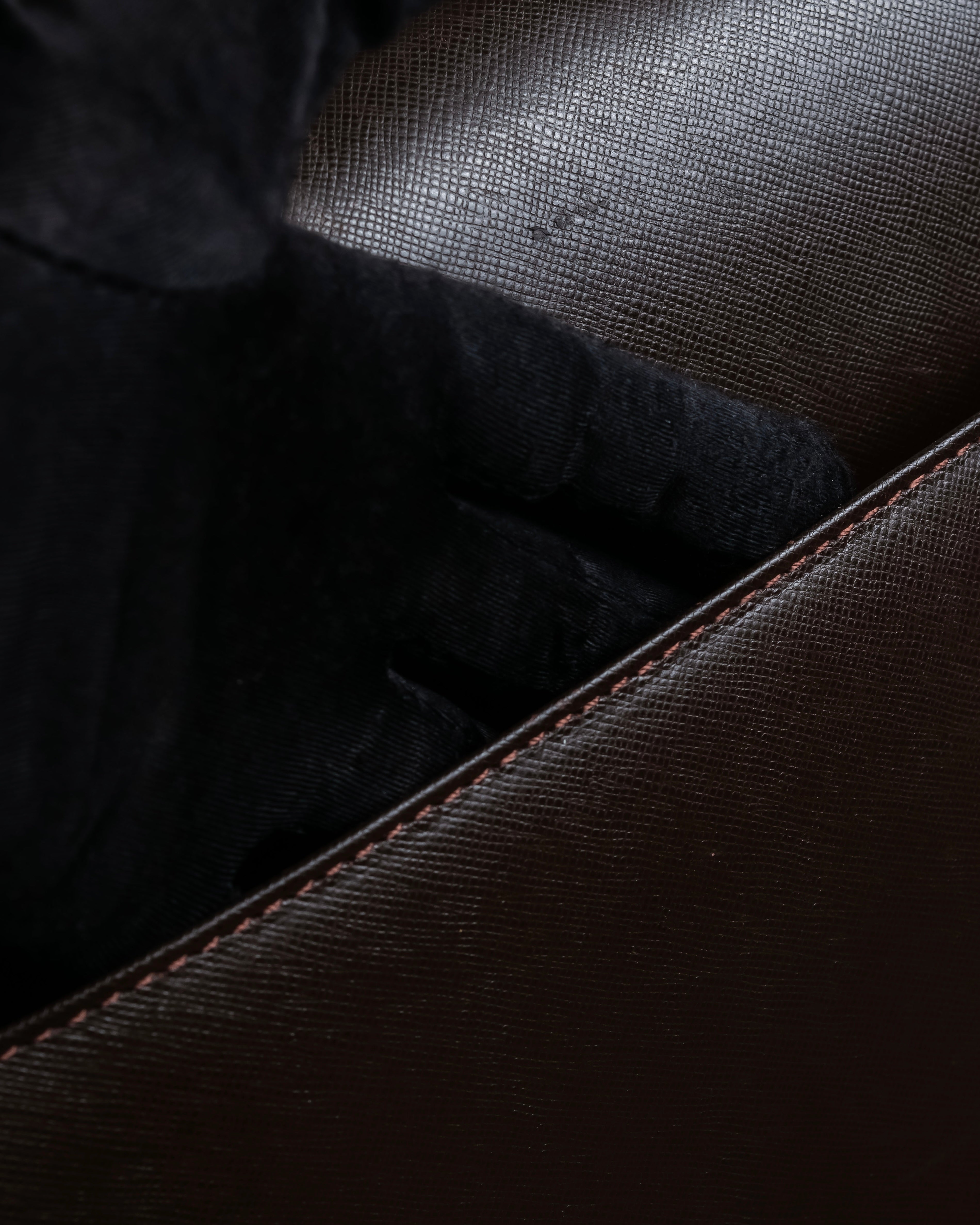 "BURBERRY" Metal belt design embossed PVC briefcase