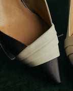 "Sergio Rossi" 90's-10's Elegant colorblock leather pointed-toe pumps
