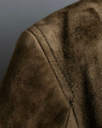 "Christian Dior" Nubuck leather oversized tailored jacket