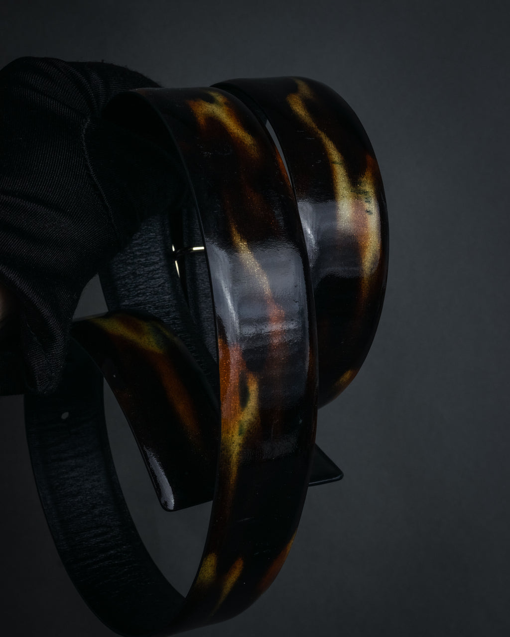 “Roger Vivier” 2010’s Patent tortoiseshell buckle belt