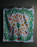 "GUCCI" 90's-00's Vintage botanical and perfume bottle silk scarf