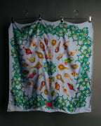 "GUCCI" 90's-00's Vintage botanical and perfume bottle silk scarf