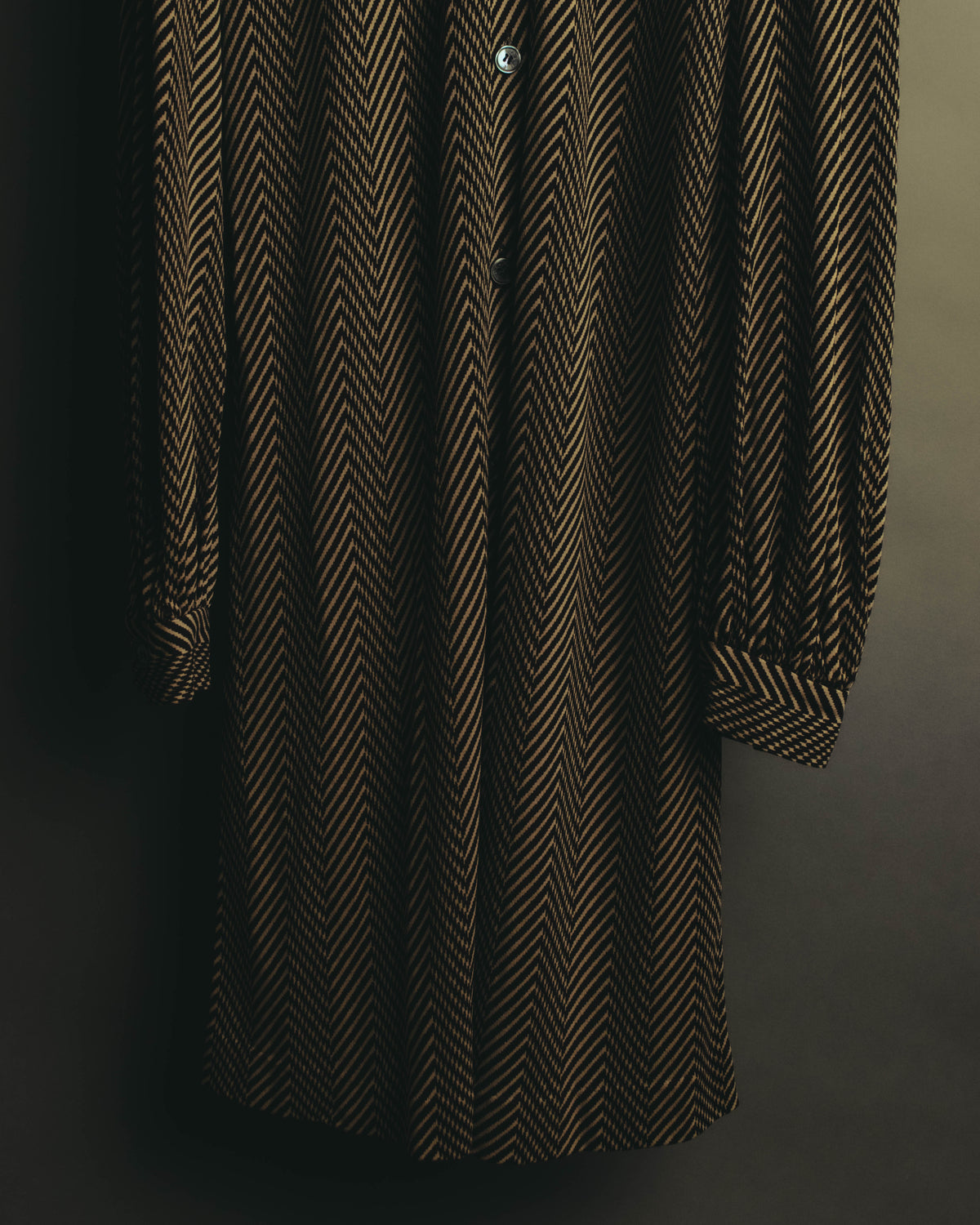 “CELINE” 90’s-00’s Chevron patterned long shirt dress