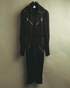 -SPECIAL- “HERMÈS” 00’s Jean Paul Gaultier era belted four-zip long cardigan