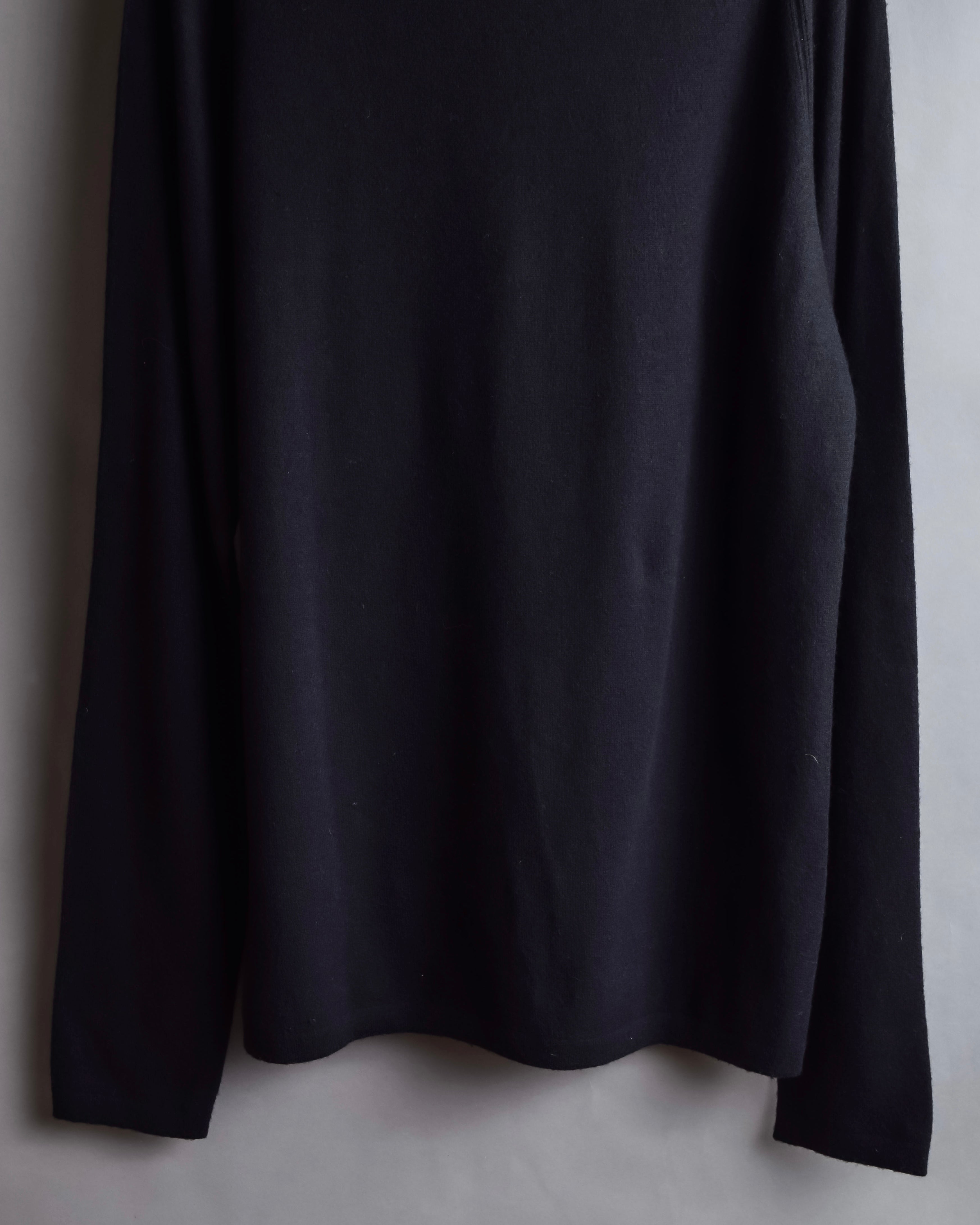 "DIOR" Edith Slimane period double high neck processing knit