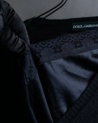 "DOLCE & GABBANA" Lace layered design V-neck knit