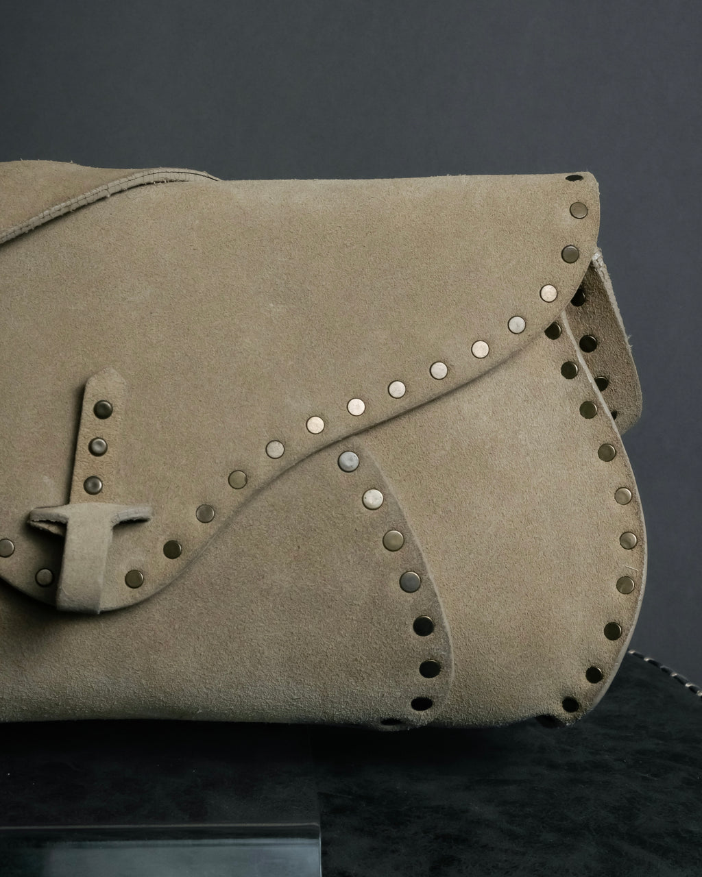 "CELINE" Studs design suede leather shoulder bag